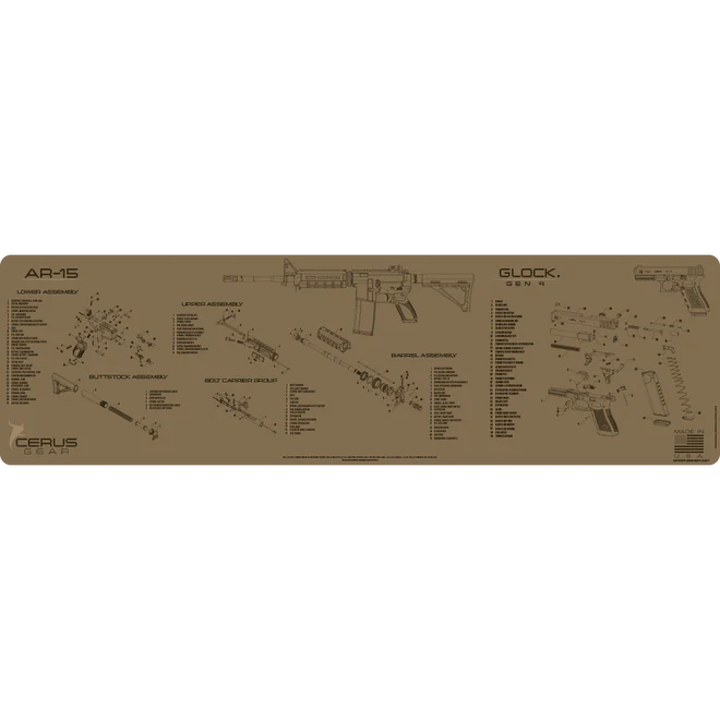 AR-15 & Glock CLEANING MAT - 14" X 48" TAN (CERUS)