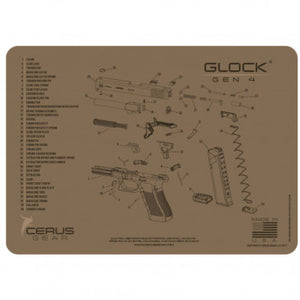 Glock Cleaning Mat TAN - 11" x 17" (CERUS)