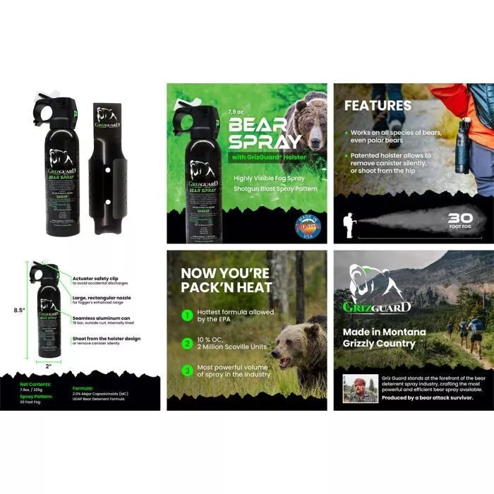 Griz Guard Repellent Survival Bear Spray Defense Made in USA