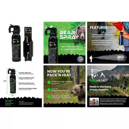 Griz Guard Repellent Survival Bear Spray Defense Made in USA