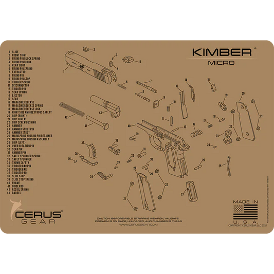 Kimber Micro Cleaning Mat - 12" x 17" TAN (CERUS)