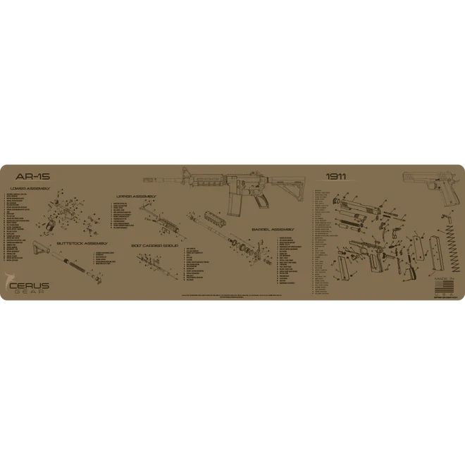 AR-15 & 1911 CLEANING MAT - 14" X 48" TAN (CERUS)