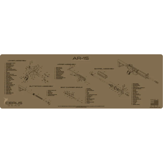 AR-15 CLEANING MAT - 12" X 36" TAN (CERUS)
