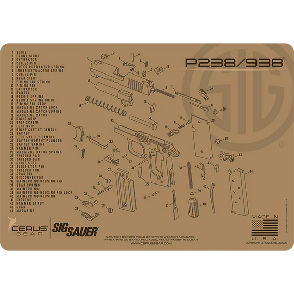 SIG P238 Cleaning Mat - 12