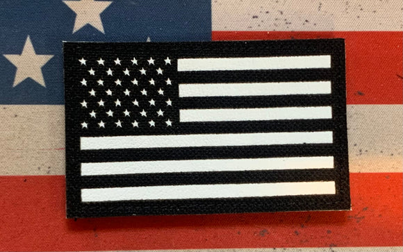 Tactical Patch - US Flag black/white (Lasered)