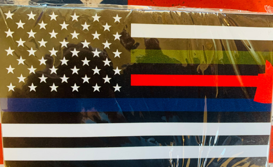 STICKER - US FLAG (Police, Fire, Military)