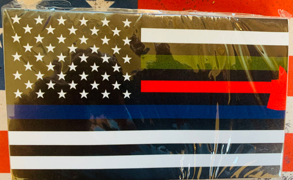 STICKER - US FLAG (Police, Fire, Military)