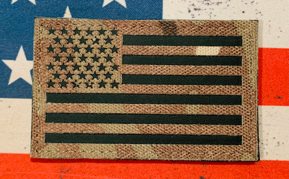 Tactical patch- American flag camo lasered